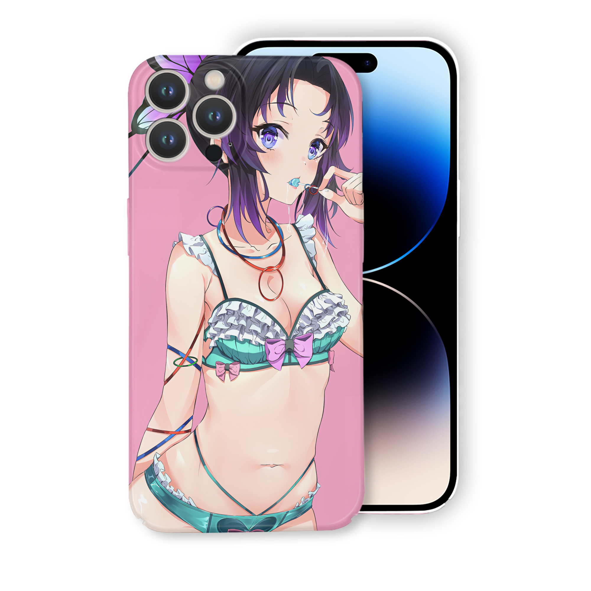 （画像用） 鬼滅の刃（きめつのやいば）蟲柱-胡蝶 しのぶ／こちょう しのぶ Kochou Shinobu 【iPhone 14シリーズ対応】ハードケース
